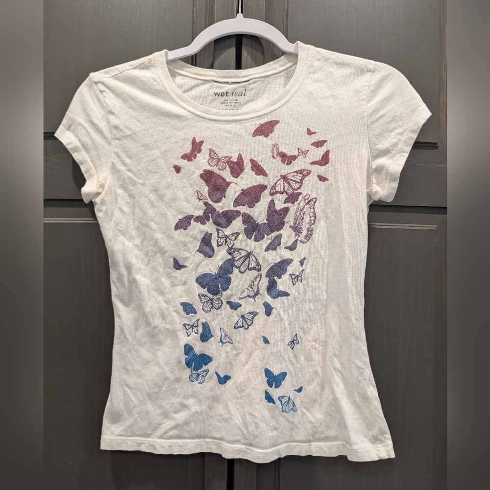 Wet Seal Juniors Butterfly T-shirt, Size Small